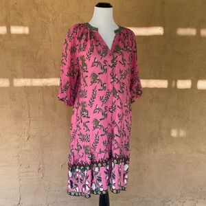 Beautiful pink print dress by Melly M size M.